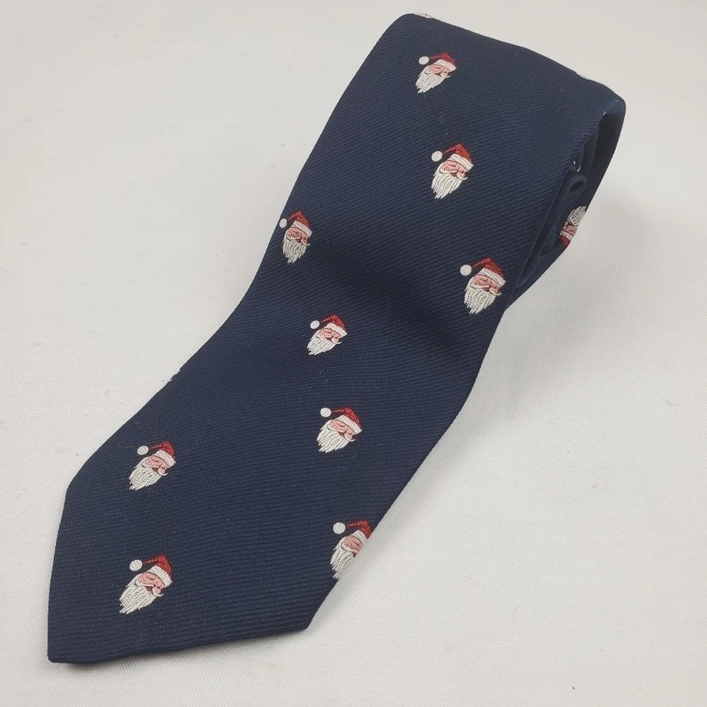 Henry's Men's Shop Fairfield navy Santa skinny‎ tie